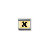 Nomination Composable Classic SCHWARZE BUCHSTABEN Edelstahl und 18K-Gold (24_X)